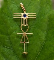 Premapranahuti Symbol Pendants; Gold or Silver With Gemstones