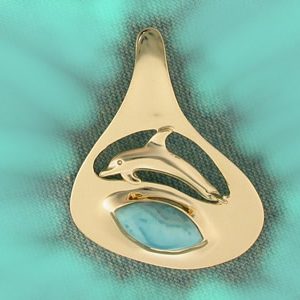 Larimar dolphin in 14K Larimar dolphin in 14K